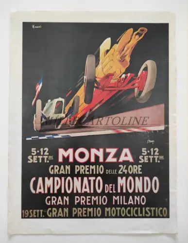 MONZA GRAN PRIX 24 HOURS - Reproduktion Plakat Sammlung Bertarelli Milano