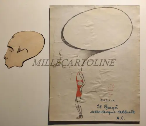 STENO SVA VANZINA - Il Gagà delle Acque Albule, Skizze 1932