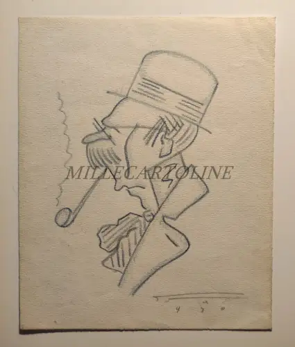 STENO SVA VANZINA - Pfeifenraucher, Skizze