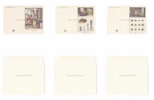 GRUSSKARTEN - 3 Druck Reproduktionskarten und 3 Umschläge Lot Diderot Heuber