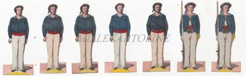 PAPPSOLDATEN - 7 ausgeschnittene Silhouetten