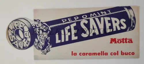 LIFE SAVERS MOTTA & CINZANO SODA - Werbelesezeichen