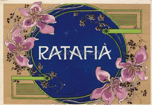 RATAFIÀ - Kleines Blumenetikett Jugendstil