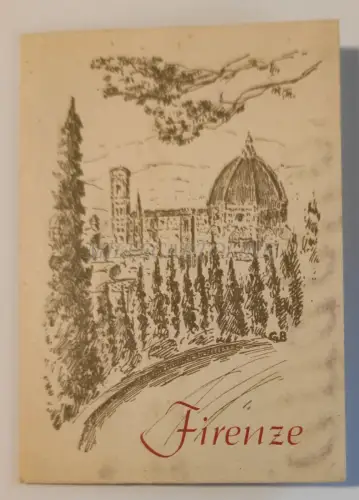 ALBERGO CORONA D'ITALIA FLORENZ - Werbe-Faltblatt mit illustrierter Karte