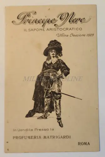 PRINCIPE NERO SAPONE - Parfümerie Matrigardi Roma, Werbekarton