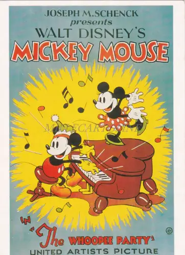 WALT DISNEY - Topolino Mickey Mouse & Minnie Mouse - The Whoopee Party Postkarte