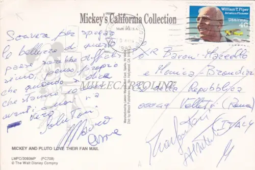 WALT DISNEY - Mickey Mouse & Pluto Postkarte
