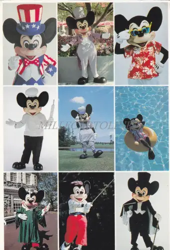 WALT DISNEY - Topolino Mickey Mouse - Viele Gesichter Postkarte