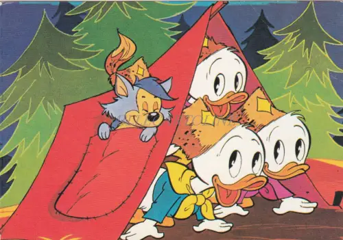 WALT DISNEY - Qui, Quo Qua Huey, Dewey und Louie - Junior Woodchucks POSTCARD