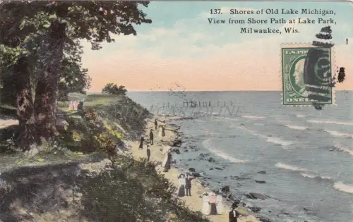 WISCONSIN - Shores of Old Lake Michigan, Milwaukee 1911