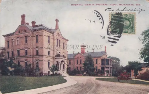 WISCONSIN - Hospital View in Soldieers' Home, Milwaukee 1908