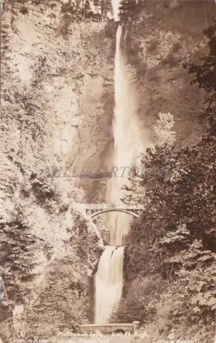 OREGON - Multnoman Falls - Real Photo Postcard 1926