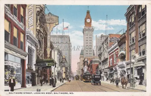 MARYLAND - Baltimore Street Looking West, Baltimore