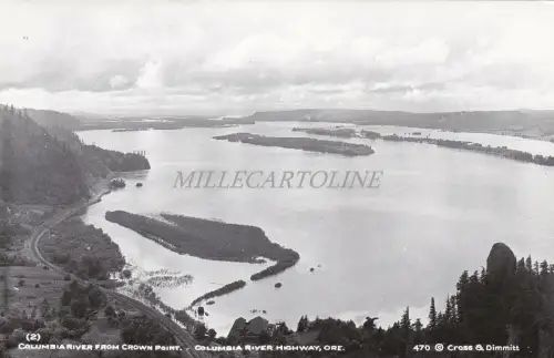 OREGON - Columbia River von Crown Point - Echtfoto Postkarte