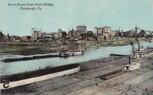 PENNSYLVANIA - Flussszene von Point Bridge, Pittsburgh