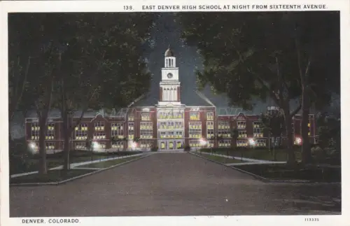 COLORADO - East High School at Night - Denver