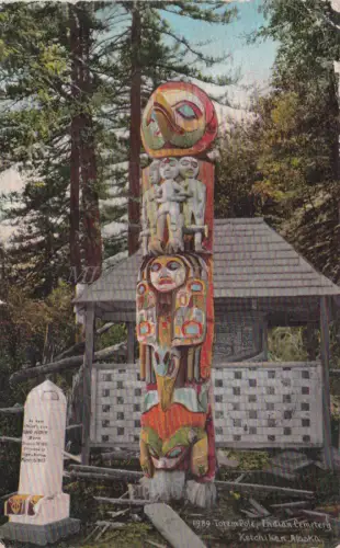 ALASKA - Totem Pole, Indian Cemetery, Ketchikan