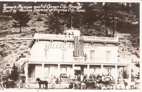 NEVADA - Bower's Mansion, Carson City, Virginia City - Echtfoto Postkarte