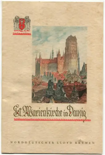 MENÜ von Lloyd Bremen, Schiff "General von Steuben", Danzig, Aug 1936 m