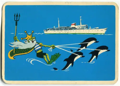 Taschenkalender 1971 von Black Sea Steamship Company, Neptun und Delfine (01) m