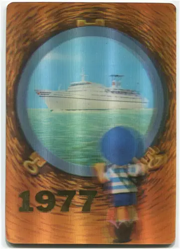 Taschenkalender 1977, von Morflot, Schiff vom Bullauge aus gesehen (17)m