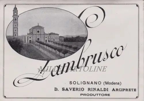 Solignano (Modena): Label Lambrusco produziert. D. Saverio Rinaldi Erzbischof