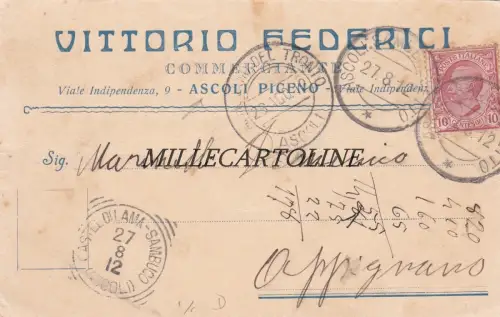ASCOLI PICENO: Kopfstück Vittorio Federici - Kaufmann 1912