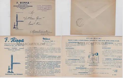 Werbung F. RIPPA - Präzisions-Önologiegeräte / Reisetasche und 8 Seiten.