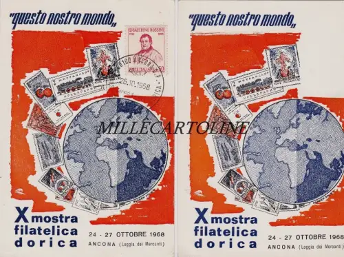 ANCONA: 1968 - X Dorische Philatelistische Ausstellung (2 Postkarten)