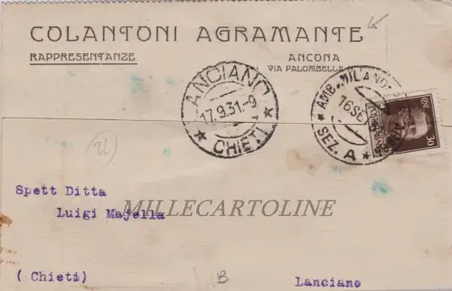 ANCONA: Kopfstück Colantoni Agramante 1931
