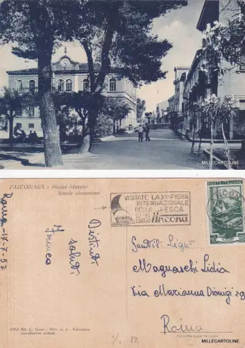 FALCONARA: PIAZZA MAZZINI - GRUNDSCHULEN 1952