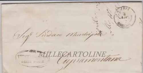 JESI -1862 Brief Verwaltung. Poste It. im Rathaus von Cupramontana -bega ..