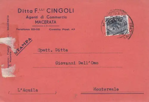 MAZERIERT: Kopf - Firma F.lli Cingoli - Handelsvertreter