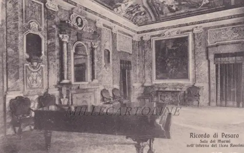 GEWICHT: Marmorsaal im Inneren des Liceo Rossini 1920