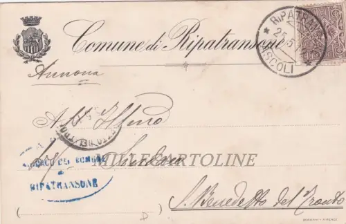 RIPATRANSONE: Kopfstück der Gemeinde 1912