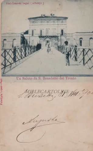 SAN BENEDETTO DEL TRONTO: Establimento Bagni (Hotel) 1900 (Fototypie Lopez BA)