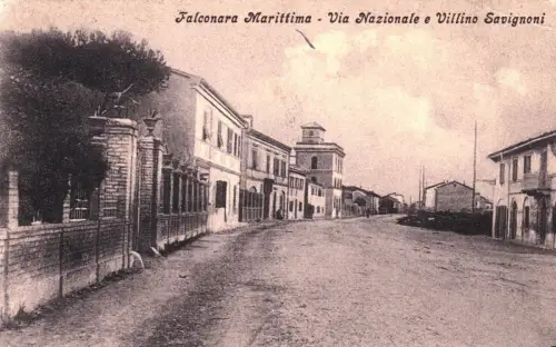 FALCONARA MARITTIMA: Via Nazionale e Villino Savignoni 1913
