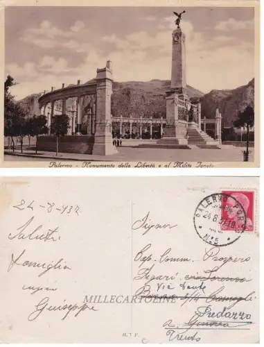 PALERMO: Denkmal der Freiheit und des unbekannten Soldaten 1937