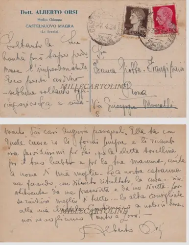 CASTELNUOVO MAGRA: Kopf Dr. Alberto ORSI - Arzt Chirurg 1934