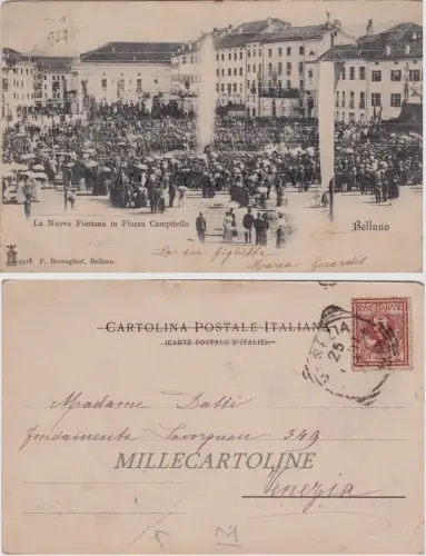 BELLUNO: La Nuova Fontana in Piazza Campitello 1901
