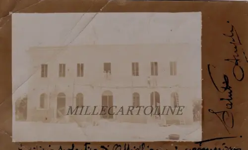 ASSIGLIANO: 1904 seltenes Privatfoto des im Bau befindlichen Schulgebäudes