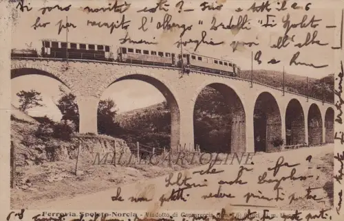 SPOLETO: Ferrovia Spoleto - Norcia - Viadukt Caprareccia 1933