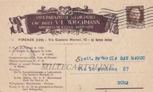 FLORENZ: Kopfstück Arzneimittelpräparat Dr. Wiechmann 1930
