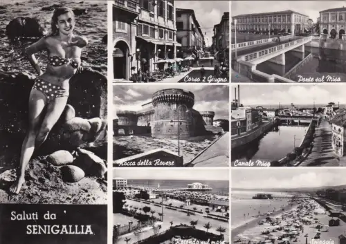 * SENIGALLIA - Panoramen mit Frau im Badeanzug 1958