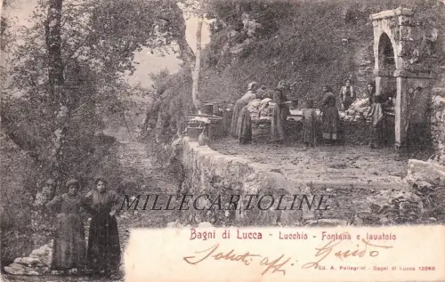 BAGNI DI LUCCA: Lucchio - Fontana e Lavatoio 1904