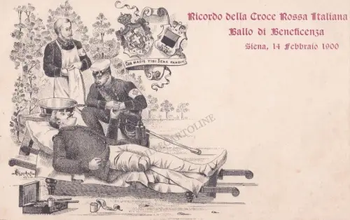 SIENA 1900 - Erinnerung an das Italienische Rote Kreuz - Benefizball - RAR