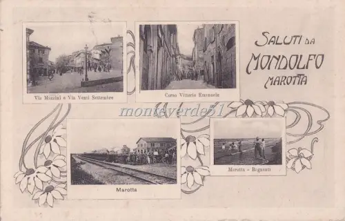 GRUSS AUS MONDOLFO MAROTTA - BAHNHOF - BADENDE - KURS 1913