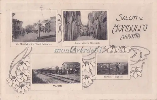 GRUSS AUS MONDOLFO MAROTTA - BAHNHOF - BADENDE - KURS 1913