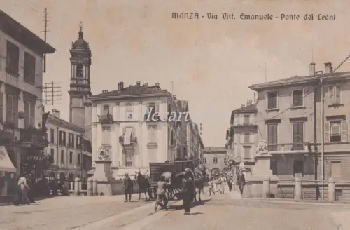 MONZA - Via Vittorio Emanuele - Ponte dei Leoni - Pferdekutsche