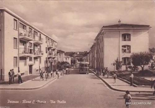 POTENZA - Rione S. Maria - Via Malta - Corriera 1955